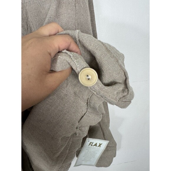 FLAX 100% Linen Beige Jacket NWT SZ 2G Collared Long Sleeve - Picture 9 of 11